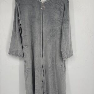 Softies Gray Zip-Up Lounge Robe